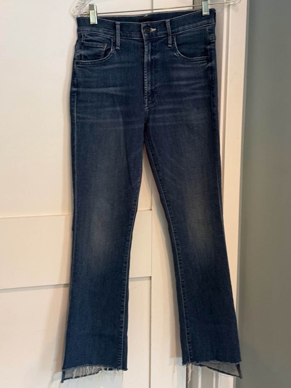 MOTHER Dark Indigo Cropped Straight Jeans